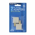 Bright-Way Adapters 3 to 2 Wht Outlet, 2PK TPA2